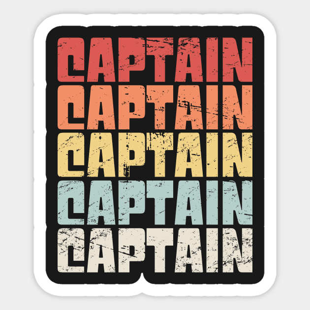 Retro 70s Boat Captain Sticker by MeatMan